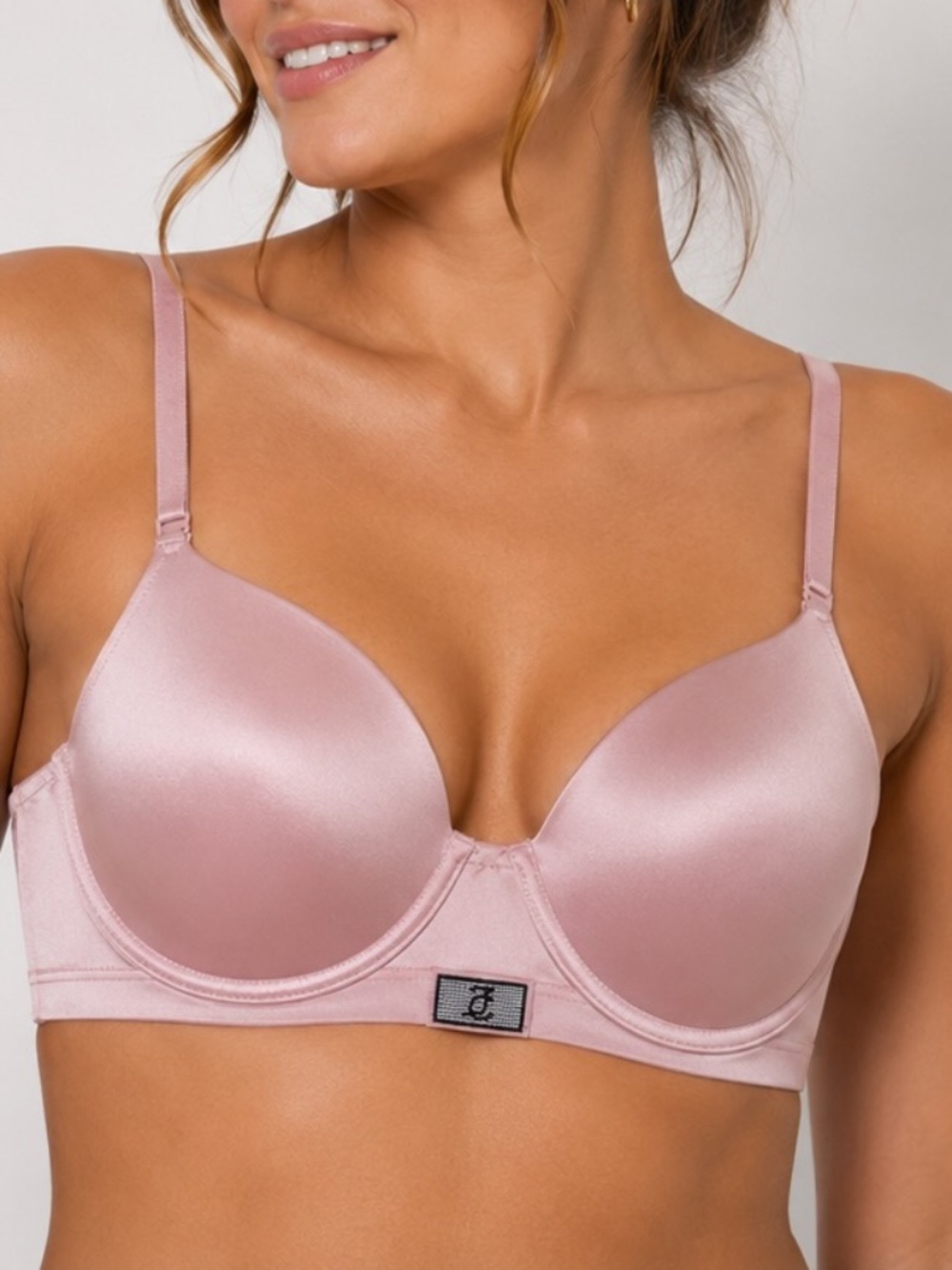 Juicy Couture Satin Balconette Bra Womens Size 38C Pink Satin Coquette